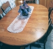 Oak oval dining table set